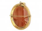 Vintage Shell Cameo Pendant Brooch in 18kt Yellow Gold