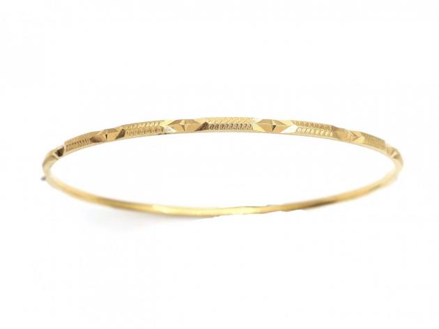 Antique 21kt engraved solid slave bangle