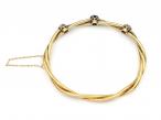 Antique sapphire and diamond hinged bangle in 18kt yellow gold