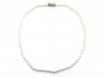Vintage cultured pearl necklace with a yellow gold bow clasp