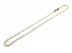 Vintage cultured pearl necklace with a yellow gold bow clasp