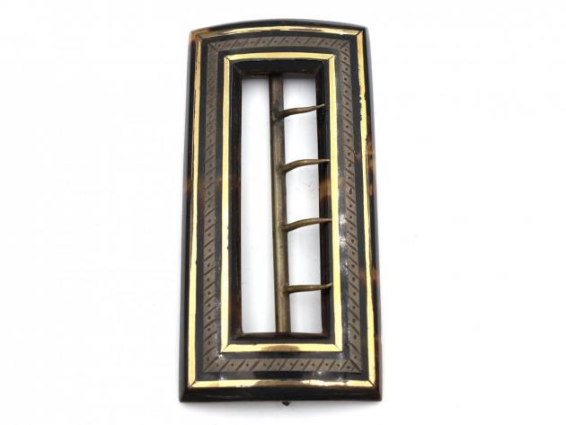 Georgian tortoiseshell buckle with yellow gold inlay