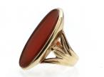 Vintage 9kt yellow gold carnelian dress ring
