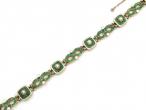 Antique seed pearl, green and white enamel 18kt yellow gold bracelet