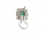 Colombian emerald and diamond square cluster earrings