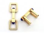 Piaget 18kt yellow gold and lapis lazuli stirrup cufflinks