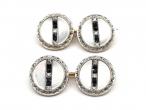 Edwardian onyx, diamond and mother of pearl button cufflinks