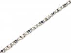 Vintage platinum, sapphire and diamond cross link bracelet