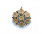 Antique cut steel and blue glass pendant