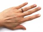 Victorian ruby three stone ring in 18kt yellow gold