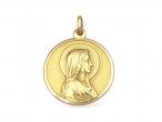 1960s Virgin Mary circular pendant in yellow gold