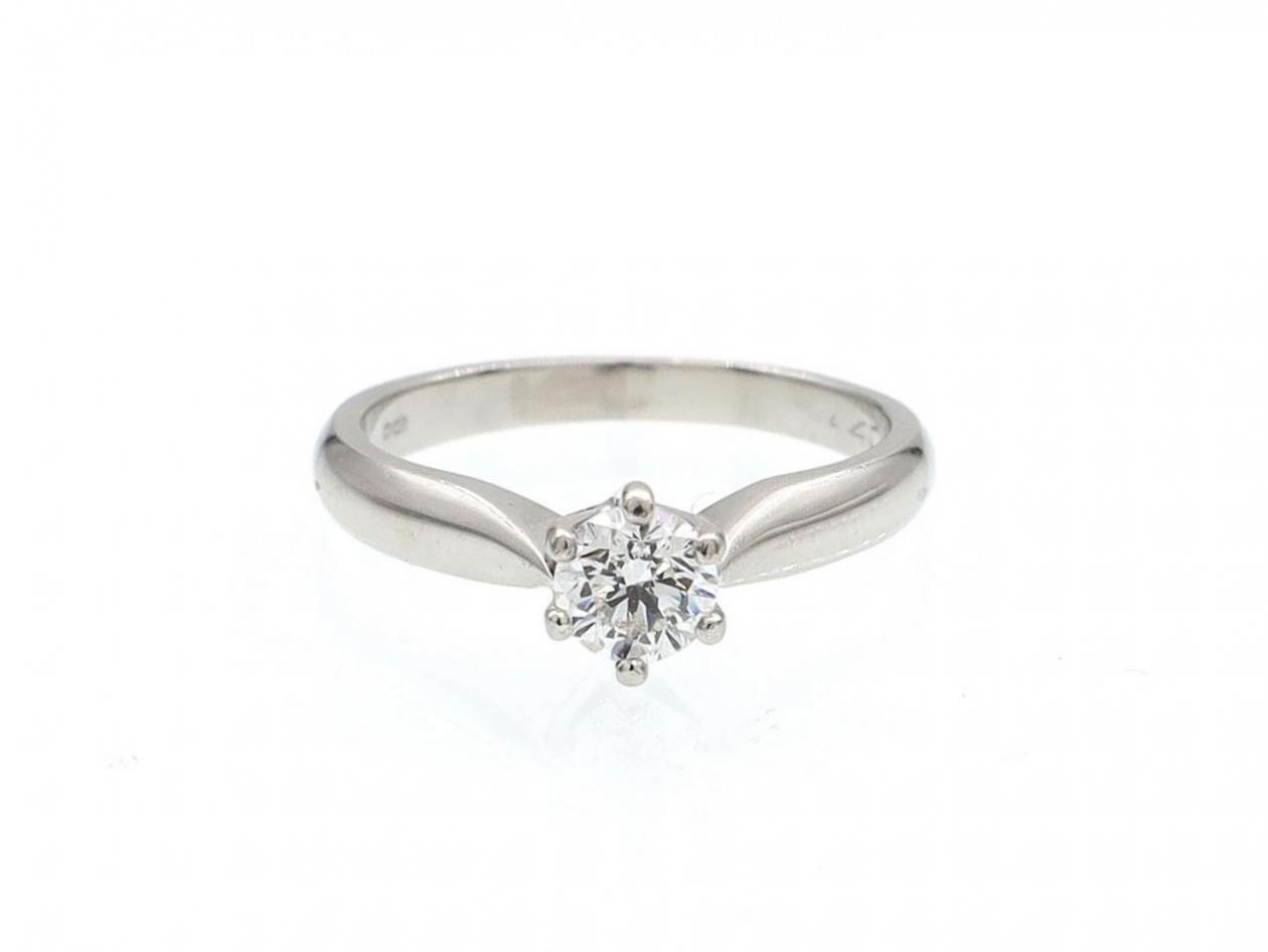 Vintage 0.40cts round brilliant cut diamond solitaire ring