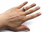 Art Deco pearl, diamond and sapphire asymmetric ring
