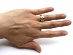 Retro 18kt yellow gold fold over ring set with diamonds