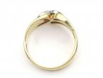 Retro 18kt yellow gold fold over ring set with diamonds