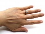 Antique biased square diamond cluster ring in 18kt yellow gold