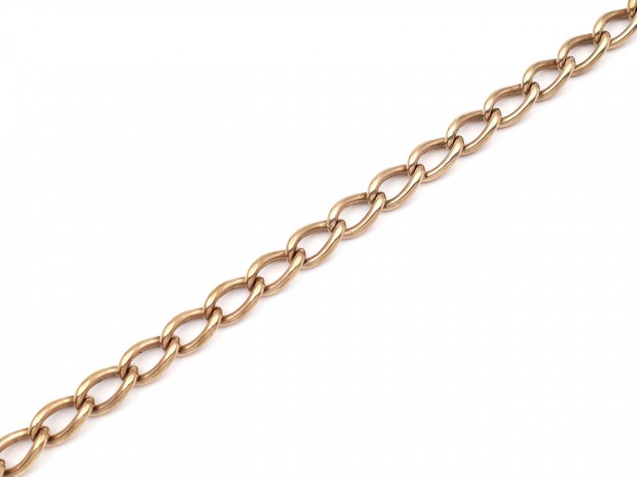Antique 9kt rose gold oval curb link bracelet