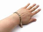 Vintage 9kt yellow gold flat square curb link bracelet