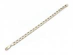 Vintage 9kt yellow gold flat square curb link bracelet