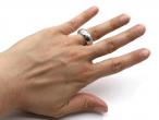 18kt white gold chunky star set diamond ring