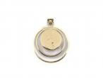 Vintage concentric openwork chrysocolla pendant in 14kt gold