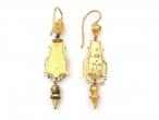 Antique Italian Etruscan revival drop earrings in gold