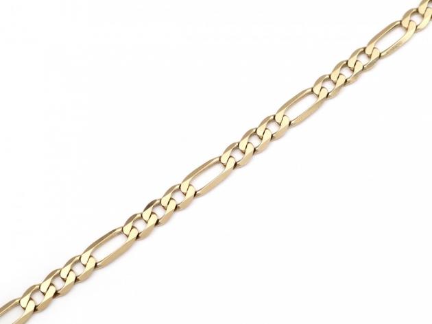 Vintage 9kt yellow gold solid Figaro link bracelet