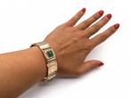 Retro 14kt yellow gold panel bracelet set with jadeite