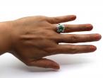 3.02ct Colombian emerald and diamond floral cluster ring