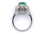 3.02ct Colombian emerald and diamond floral cluster ring