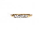 0.30ct five stone diamond ring in 18kt yellow gold