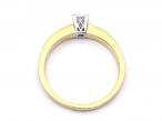 0.23ct square princess cut diamond solitaire in 18kt yellow gold