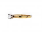 0.23ct square princess cut diamond solitaire in 18kt yellow gold
