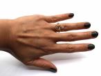 Antique Seed Pearl & Aquamarine Treble Clef Ring