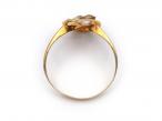 Antique Seed Pearl & Aquamarine Treble Clef Ring