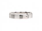 Square wedding band with half set diamond ring in 18kt white gold