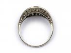 Antique sapphire and diamond three stone bombe ring