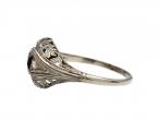 Antique sapphire and diamond three stone bombe ring