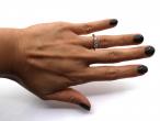 Diamond three stone engagement ring in 18kt white gold