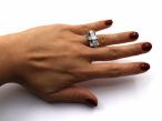 Late 1930s platinum and diamond tank cocktail ring