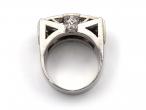 Late 1930s platinum and diamond tank cocktail ring