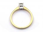 0.12ct round brilliant cut diamond solitaire ring in yellow gold