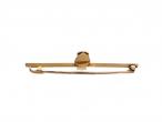 Antique owl bar brooch in green and rose gold