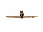 Antique owl bar brooch in green and rose gold