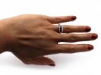 Edwardian sapphire and diamond three stone cluster ring