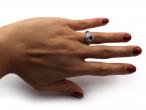 Vintage Aquamarine & Diamond Cluster Ring in 18kt White Gold