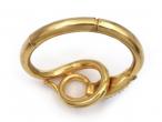 Victorian turquoise and ruby double hinged 18kt yellow gold serpent bangle