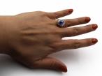 1960s sapphire and diamond vertical cluster ring in 18kt white gold
