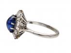 1960s sapphire and diamond vertical cluster ring in 18kt white gold