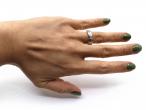 Contemporary five stone diamond crossover ring in 18kt white gold